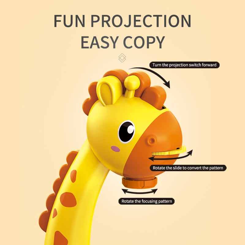 Tableau de dessin à projection électrique en forme de cerf, tableau d'écriture multifonctionnel pour apprendre à dessiner, effaçable et colorier, jouet éducatif