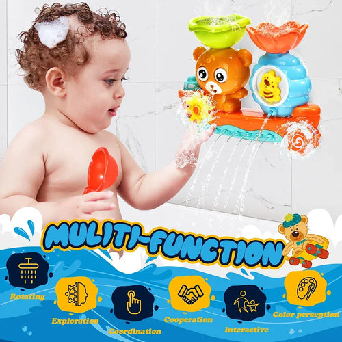 Jouet Bébé Bain : Bateau Cascade Magique & Éveil Sensoriel (Sans Piles)