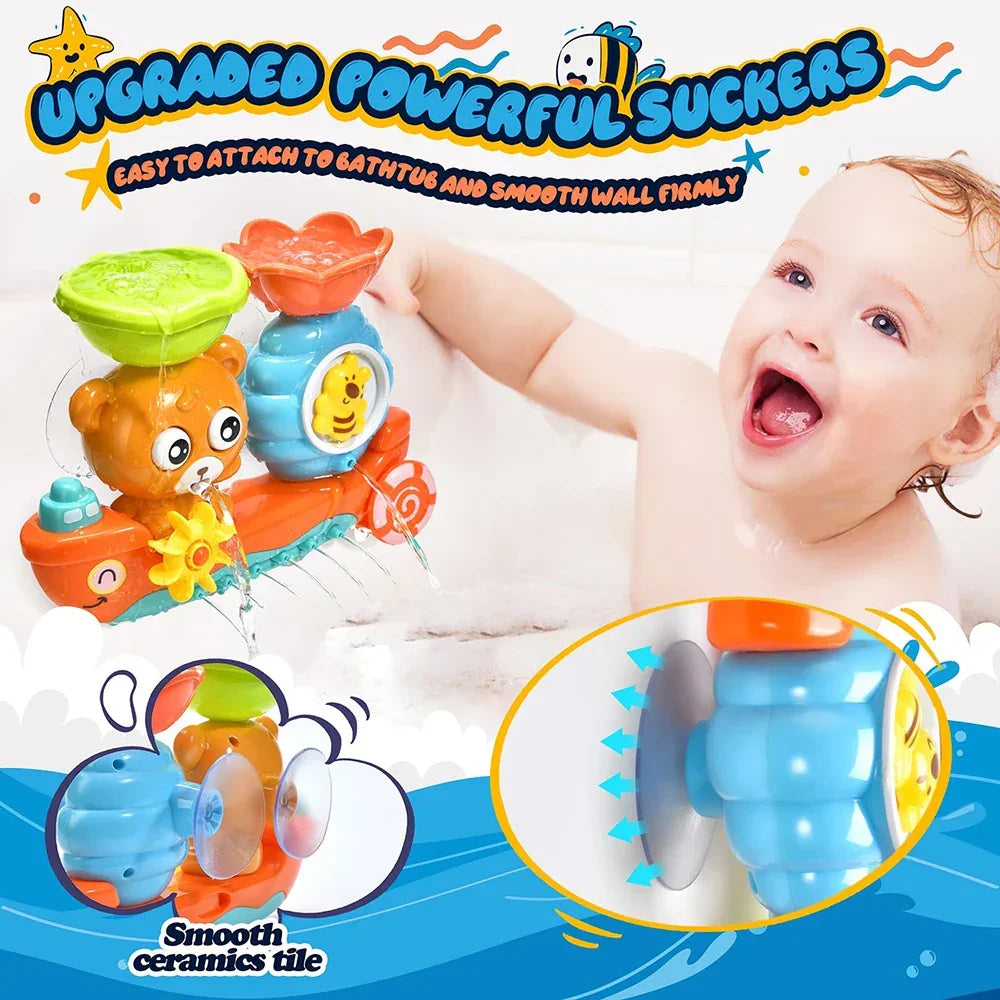 Jouet Bébé Bain : Bateau Cascade Magique & Éveil Sensoriel (Sans Piles)